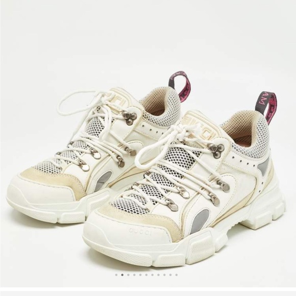 Gucci Shoes - GUCCI Flashtrek Journey White Lace Up Hiker Boot Trainer Sneaker 37/7